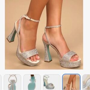 BETSEY JOHNSON
Crystal Embellished Flared Platform Heels